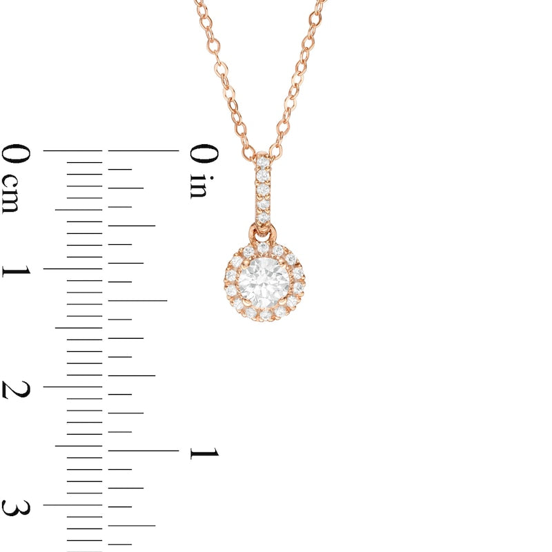 0.38 CT. T.W. Natural Diamond Frame Pendant in 14K Rose Gold