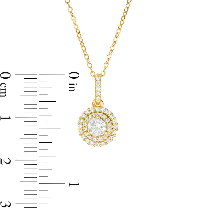 0.63 CT. T.W. Natural Diamond Double Frame Pendant in 14K Gold