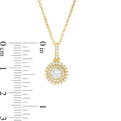 0.63 CT. T.W. Natural Diamond Double Frame Pendant in 14K Gold