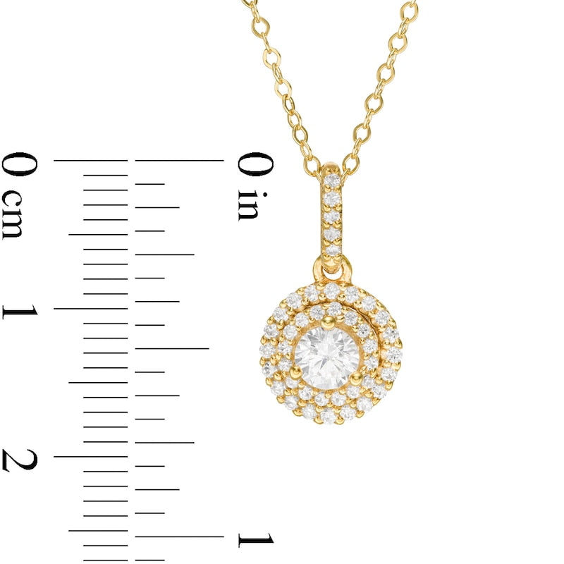 0.5 CT. T.W. Natural Diamond Double Frame Pendant in 14K Gold