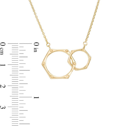 Mini Interlocking Gears Necklace in 14K Gold