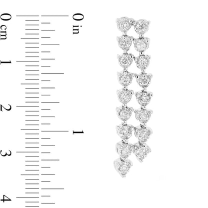 1 CT. T.W. Diamond Double Row Drop Earrings in 14K White Gold (I/I1)