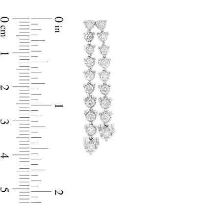 2 CT. T.W. Diamond Double Row Drop Earrings in 14K White Gold (I/I1)