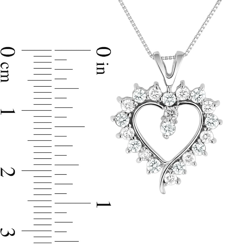 0.75 CT. T.W. Natural Diamond Sunburst Heart Pendant in 14K White Gold (I/I1)