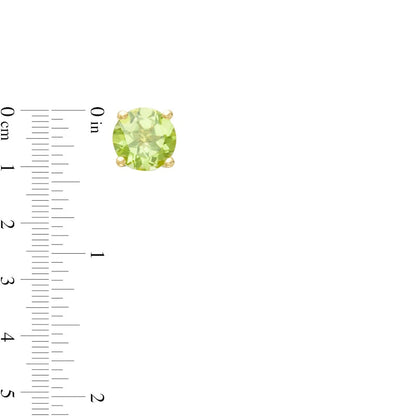 5.0mm Peridot Solitaire Stud Earrings in 10K Gold