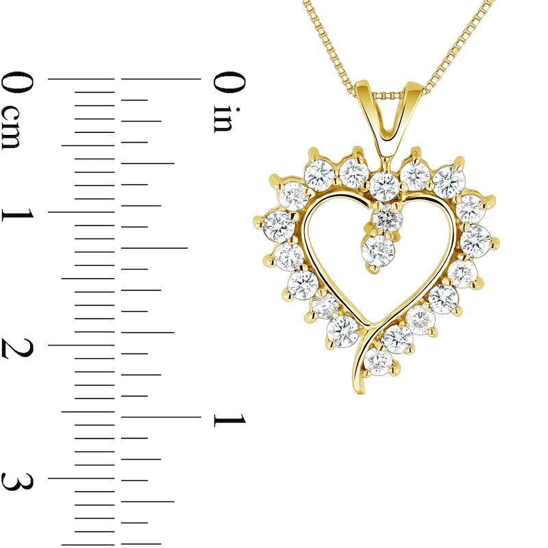 0.75 CT. T.W. Natural Diamond Sunburst Heart Pendant in 14K Gold (I/I1)