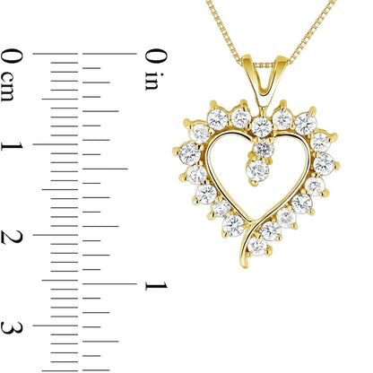 0.75 CT. T.W. Natural Diamond Sunburst Heart Pendant in 14K Gold (I/I1)