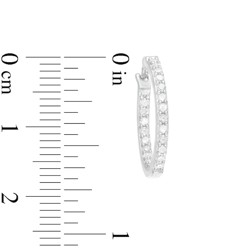 0.5 CT. T.W. Diamond Inside-Out Hoop Earrings in Sterling Silver