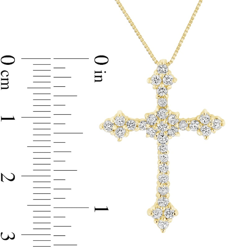 0.75 CT. T.W. Composite Natural Diamond Cross Pendant in 14K Gold (I//I1)