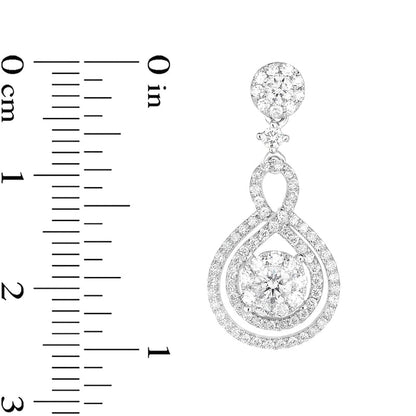 1.2 CT. T.W. Diamond Infinity-Style Drop Earrings in 10K White Gold