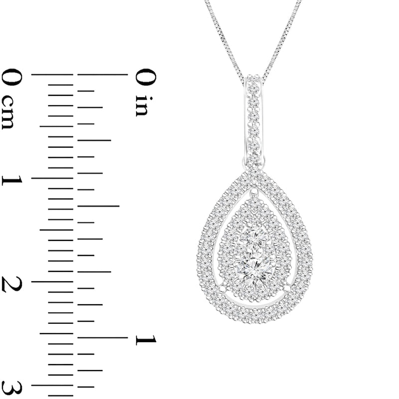 0.5 CT. T.W. Composite Pear-Shaped Natural Diamond Frame Pendant in 10K White Gold