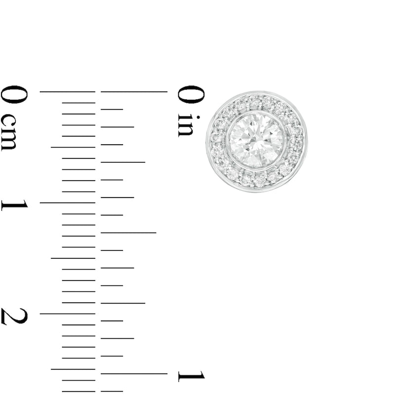 1 CT. T.W. Diamond Frame Stud Earrings in 14K White Gold