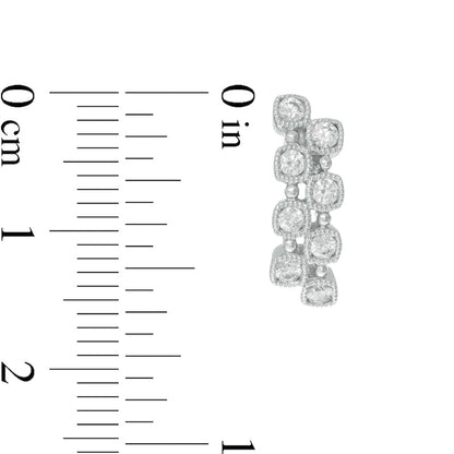 0.5 CT. T.W. Diamond Zig-Zag Vintage-Style Drop Earrings in 10K White Gold