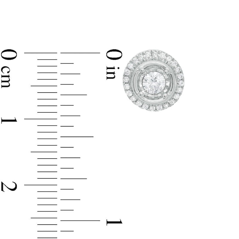 0.5 CT. T.W. Diamond Frame Stud Earrings in 10K White Gold