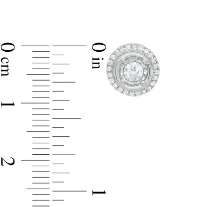 0.5 CT. T.W. Diamond Frame Stud Earrings in 10K White Gold