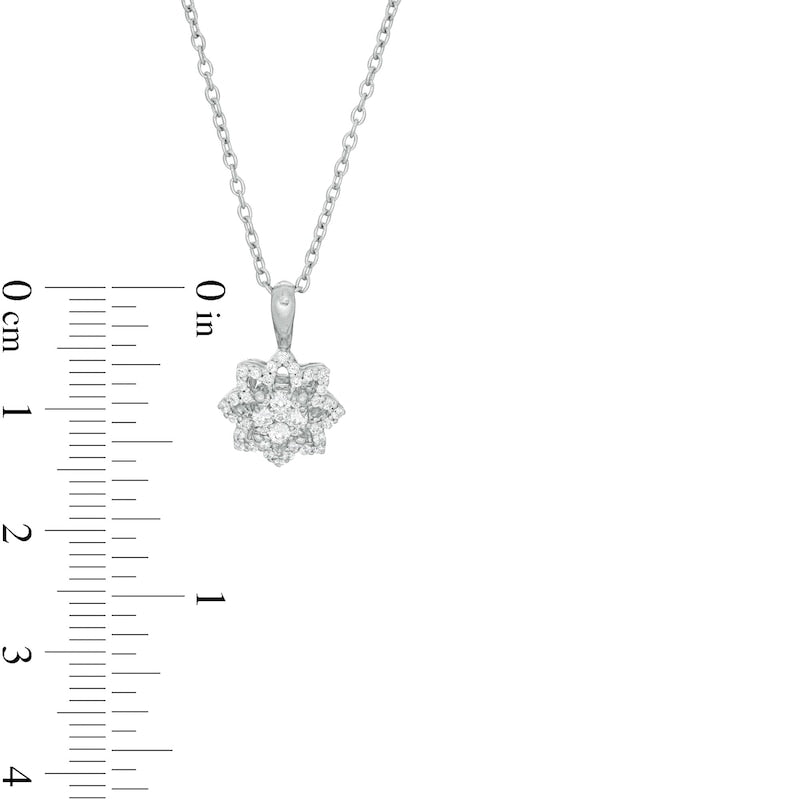 0.25 CT. T.W. Composite Natural Diamond Frame Flower Pendant in 10K White Gold