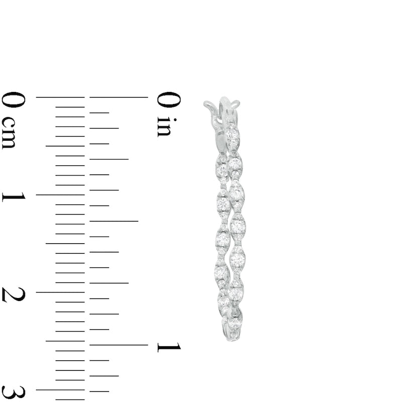 0.5 CT. T.W. Diamond Marquise Inside-Out Hoop Earrings in 10K White Gold