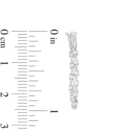 0.5 CT. T.W. Diamond Marquise Inside-Out Hoop Earrings in 10K White Gold