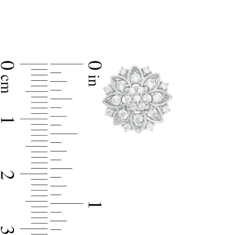 0.75 CT. T.W. Composite Diamond Frame Flower Stud Earrings in 10K White Gold