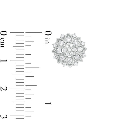 0.75 CT. T.W. Composite Diamond Frame Flower Stud Earrings in 10K White Gold