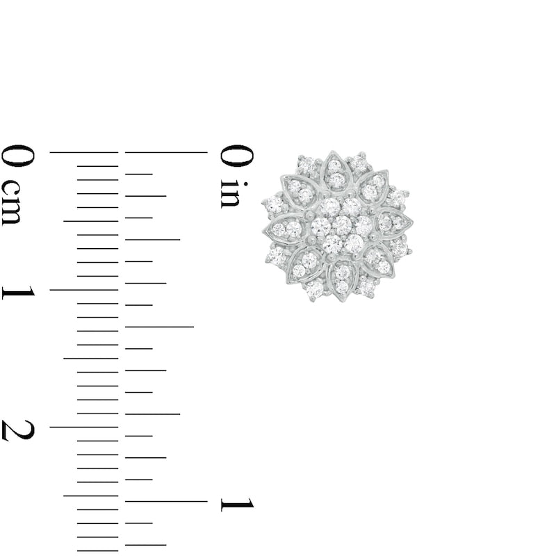 0.5 CT. T.W. Composite Diamond Flower Stud Earrings in 10K White Gold