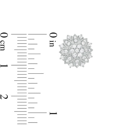 0.5 CT. T.W. Composite Diamond Flower Stud Earrings in 10K White Gold