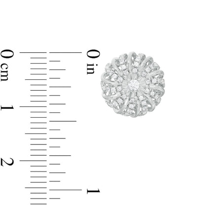 0.5 CT. T.W. Diamond Pinwheel Stud Earrings in 10K White Gold
