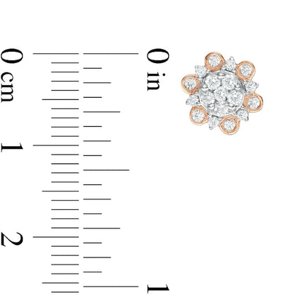 0.5 CT. T.W. Composite Diamond Ornate Frame Stud Earrings in 10K Rose Gold