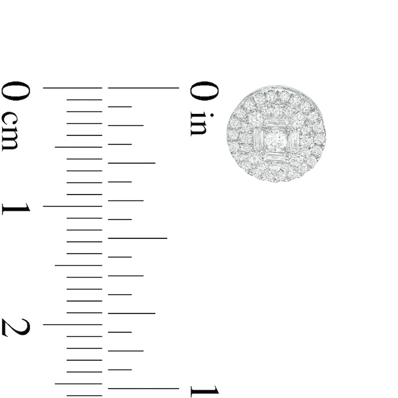 0.5 CT. T.W. Composite Diamond Frame Stud Earrings in 10K White Gold