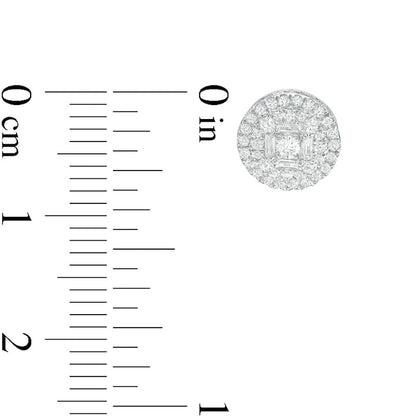 0.5 CT. T.W. Composite Diamond Frame Stud Earrings in 10K White Gold