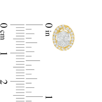 0.5 CT. T.W. Composite Oval Diamond Frame Stud Earrings in 10K Gold