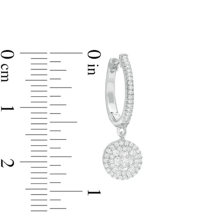 0.5 CT. T.W. Composite Diamond Frame Drop Earrings in 10K White Gold