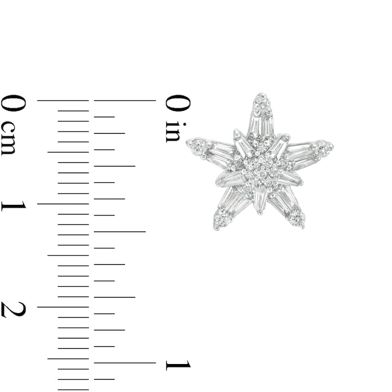 0.88 CT. T.W. Composite Diamond Star Stud Earrings in 10K White Gold