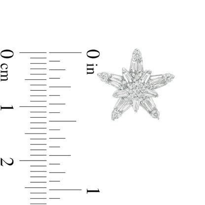 0.88 CT. T.W. Composite Diamond Star Stud Earrings in 10K White Gold