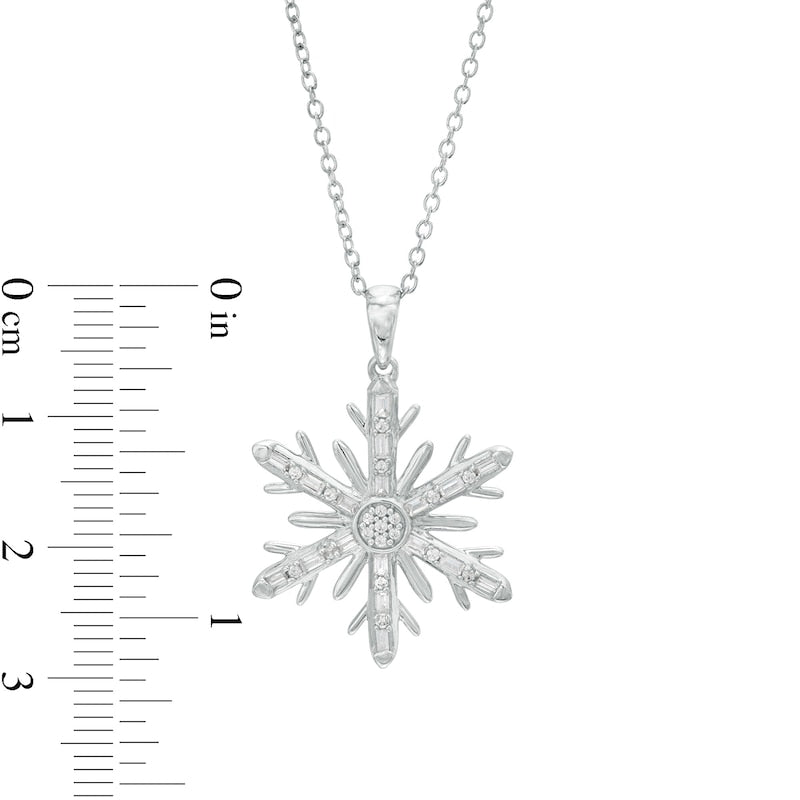 0.25 CT. T.W. Composite Natural Diamond Snowflake Pendant in Sterling Silver