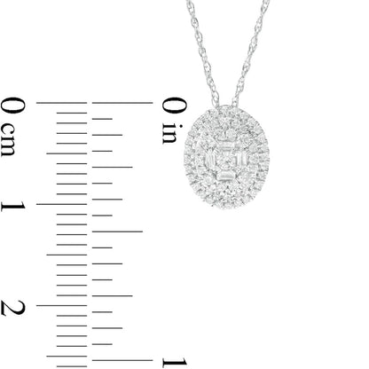 0.25 CT. T.W. Composite Oval Natural Diamond Pendant in 10K White Gold