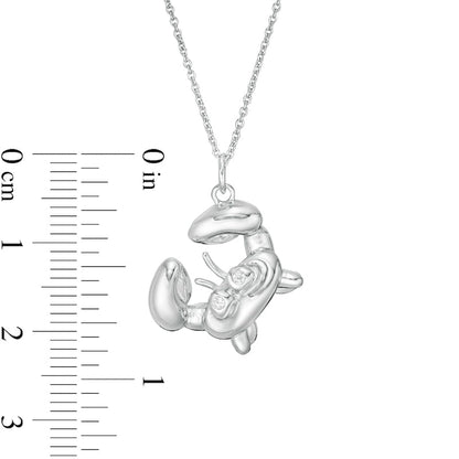 Natural Diamond Accent Balloon Crab Pendant in Sterling Silver