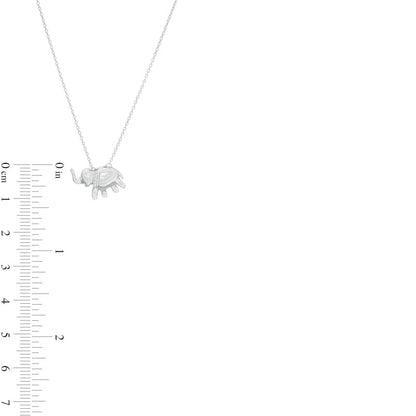 Natural Diamond Accent Elephant Pendant in Sterling Silver