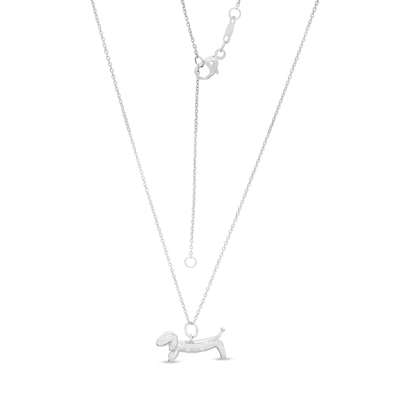 0.05 CT. T.W. Natural Diamond Dachshund Pendant in Sterling Silver