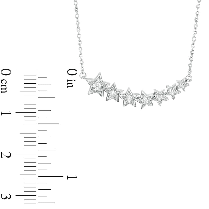 0.1 CT. T.W. Journey Natural Diamond Stars Necklace in Sterling Silver