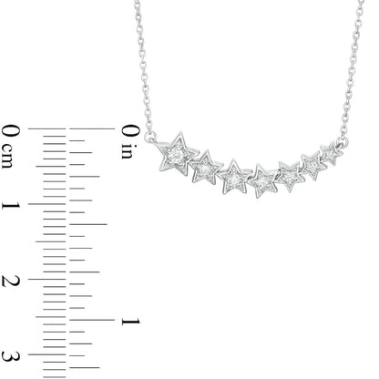 0.1 CT. T.W. Journey Natural Diamond Stars Necklace in Sterling Silver
