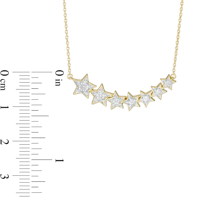 0.25 CT. T.W. Journey Natural Diamond Stars Necklace in Sterling Silver with 14K Gold Plate