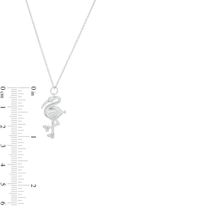 0.1 CT. T.W. Natural Diamond Flamingo Pendant in Sterling Silver