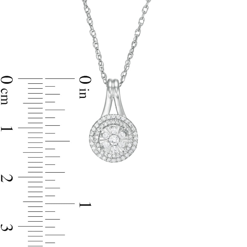0.33 CT. T.W. Composite Natural Diamond Frame Pendant in Sterling Silver