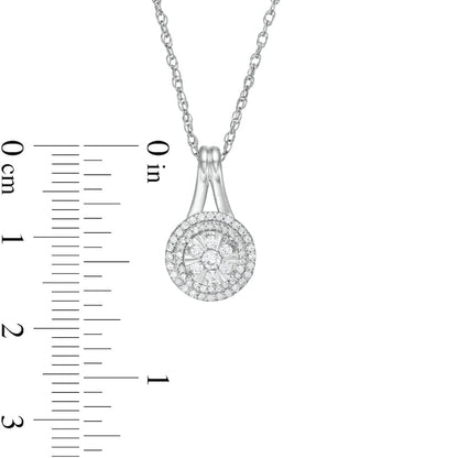 0.33 CT. T.W. Composite Natural Diamond Frame Pendant in Sterling Silver