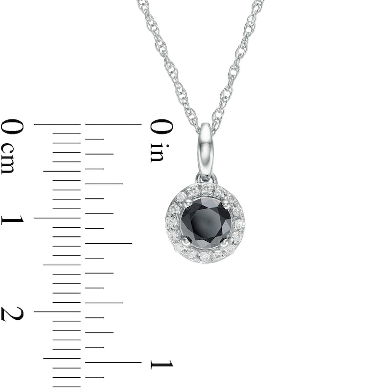 1 CT. T.W. Enhanced Black and White Natural Diamond Frame Pendant in 10K White Gold