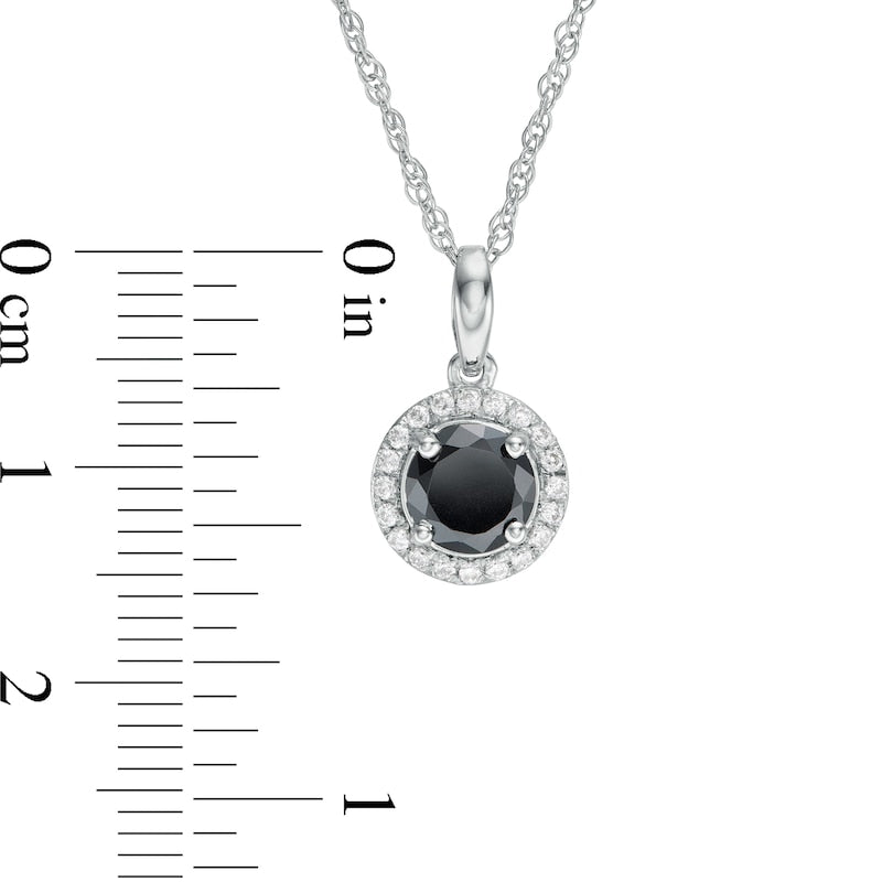 1.5 CT. T.W. Enhanced Black and White Natural Diamond Frame Pendant in 10K White Gold