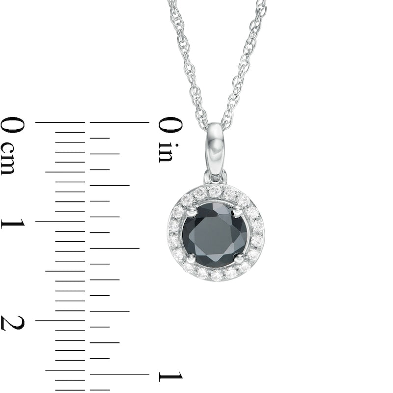 2 CT. T.W. Enhanced Black and White Natural Diamond Frame Pendant in 10K White Gold