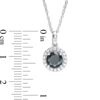 2 CT. T.W. Enhanced Black and White Natural Diamond Frame Pendant in 10K White Gold