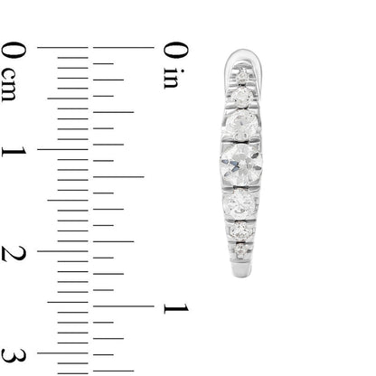 0.33 CT. T.W. Journey Diamond Hoop Earrings in 10K White Gold